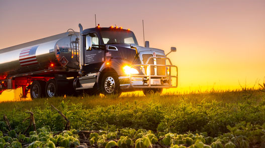 A photo of an MPC truck captured at sunset